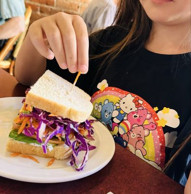 Vegetarian sandwich with fresh vegetable filling